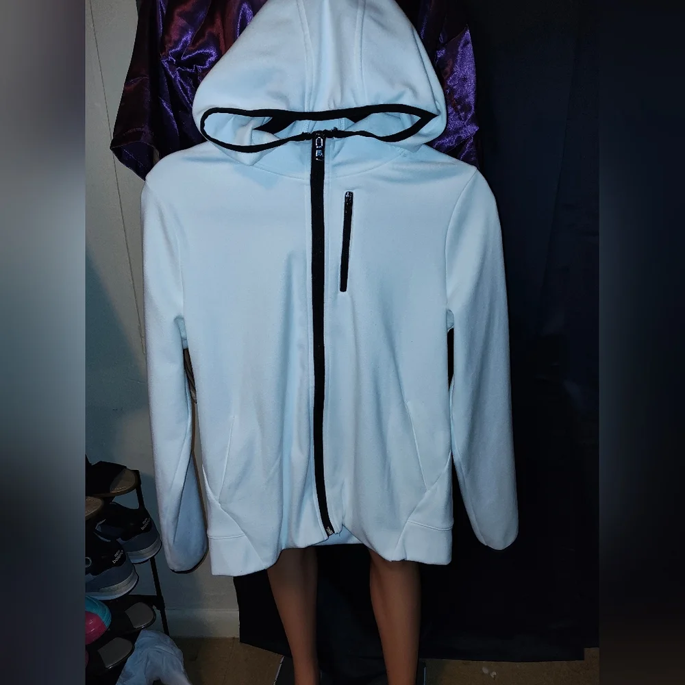 Men's White Zip-Up Jacket - Picture 2 of 4